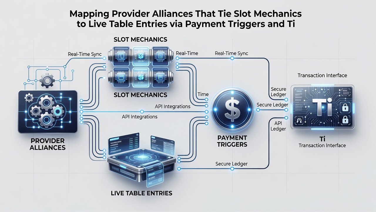 Illustration of tiered reward pathways linking slot spins, payment triggers, and live dealer table participation in integrated casino systems